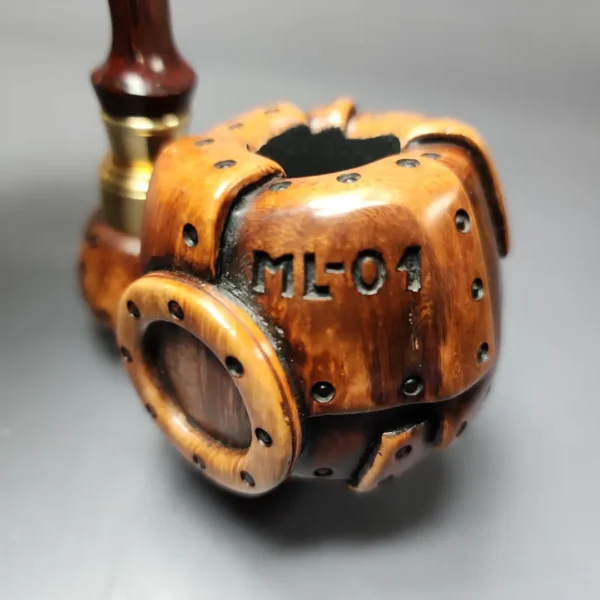 Moonlight Pipes "Steampunk" Oom Paul Handmade Briar Pipe, New - Image 12