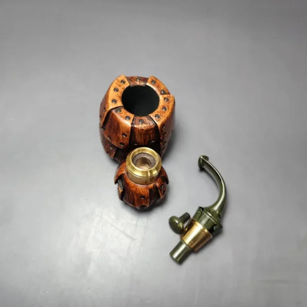 Moonlight Pipes “Steampunk” Oom Paul Handmade Briar Pipe, New - Image 12