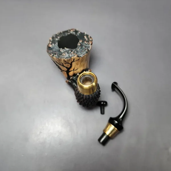 Moonlight Pipes "Briar Raven" Oom Paul Handmade Briar Pipe, New - Image 12