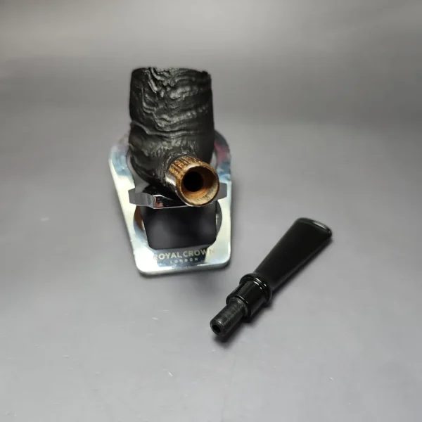 MBSD Briars by Piero Vitale Vintage Sandblasted Billiard w/Zebrawood Briar Pipe, New - Image 12