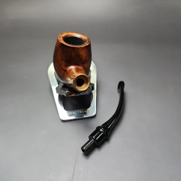 MBSD Briars by Piero Vitale Sienna Contrast Smooth Brandy w/ Zebrawood Briar Pipe, New - Image 12