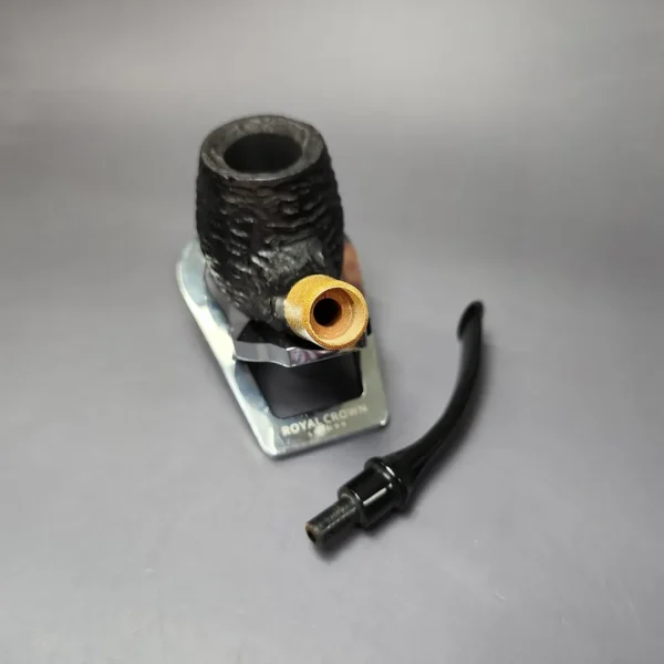 MBSD Briars by Piero Vitale Black Rusticated Brandy w/ Boxwood Briar Pipe, New - Image 12