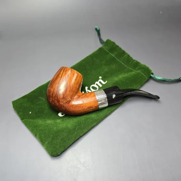 Peterson Supreme Silver Mounted XL90S Smooth Bent Billiard Estate Briar Pipe, Irish Estates - Image 12