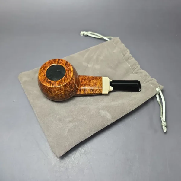 Wandi Riyadi Smooth Facet Shank Tomato w/ Ivorite Handmade Briar Pipe, New - Image 12