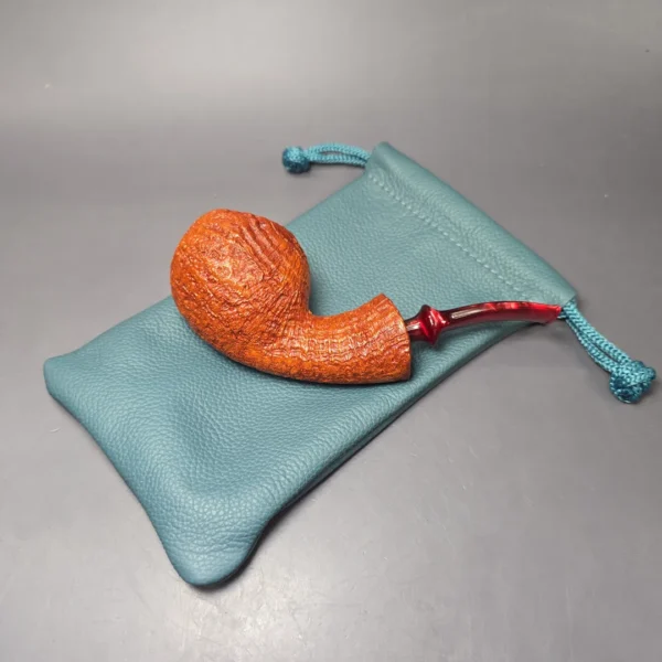 Buckeye Pipes Signature Grade Tan Sandblasted Blowfish Briar Pipe, New - Image 12