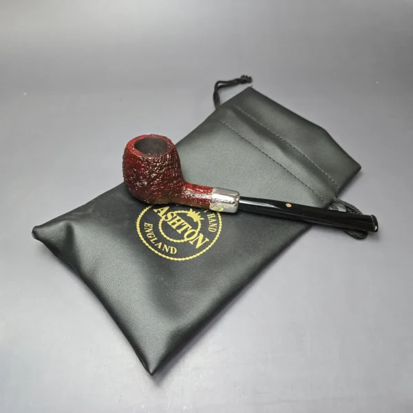 Ashton Pebble Grain X Sandblasted Prince w/ Silver Estate Briar Pipe, Unsmoked - Image 12