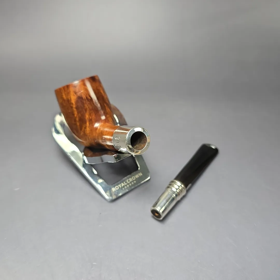 GBD 1957 9452 Smooth Billiard w/ Silver Spigot Estate Briar Pipe, English Estates - Image 12