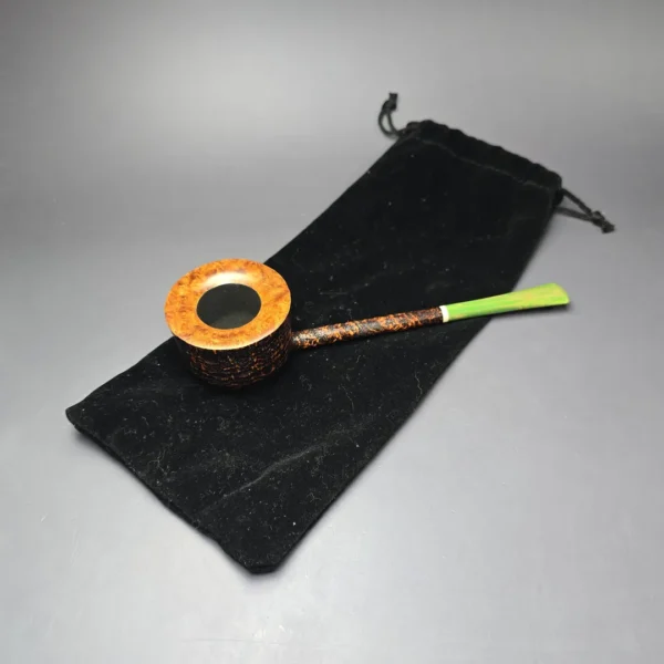 Scottie Piersel XL Relief Contrast Sandblasted Pencil Shank Pot w/ Juma Estate Briar Pipe, Unsmoked - Image 12