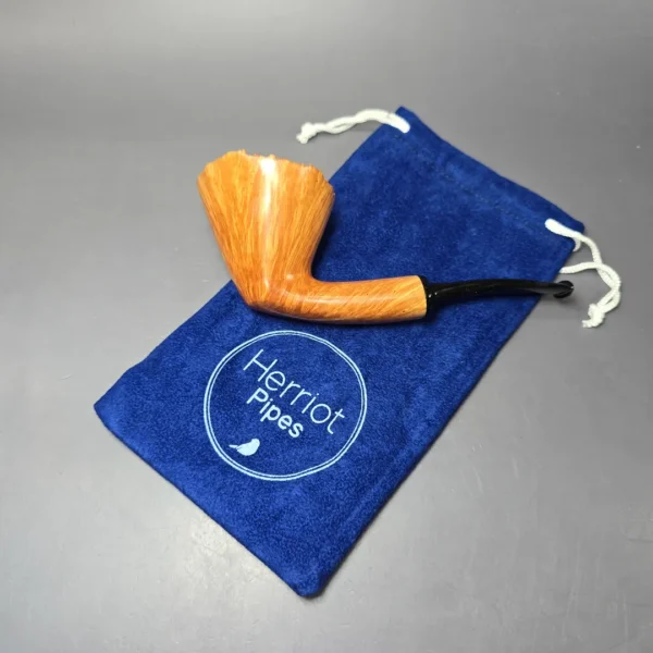 Herriot Pipes Natural Smooth Freehand Dublin w/ Plateaux Handmade Briar Pipe, New - Image 12