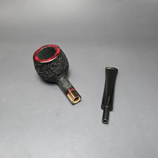 Herriot Pipes Partially Rusticated Prince w/ Horn Handmade Briar Pipe, New - Image 12