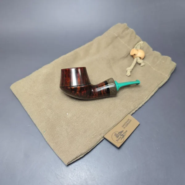 Bonsai Pipes Smooth Rhodesian w/ Stabilized Platan Handmade Briar Pipe, New - Image 12