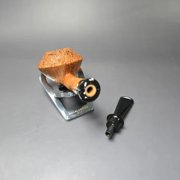 Pipe Tristan Partially Rusticated Rhodesian w/ Durat Estate Briar Pipe, French Estates - Image 12