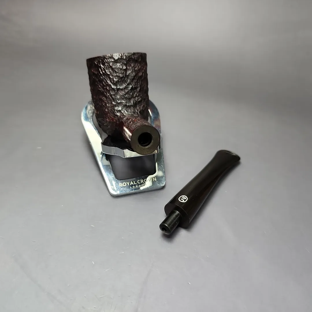 James Upshall Bark Group 6 Partially Rusticated Billiard Estate Briar Pipe, Unsmoked - Image 12