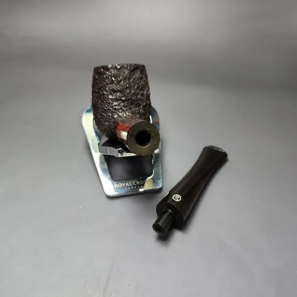 James Upshall Bark Group 5 Partially Rusticated Billiard Estate Briar Pipe, Unsmoked - Image 12