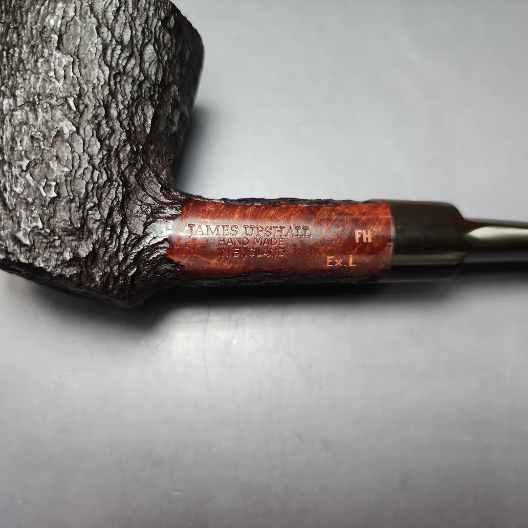 James Upshall Bark EXL Partially Rusticated Poker Estate Briar Pipe, Unsmoked - Image 11