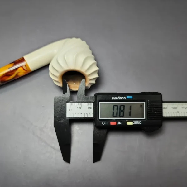 Spiral Carved Rhodesian Estate Block Meerschaum Pipe, Turkish Estates - Image 12