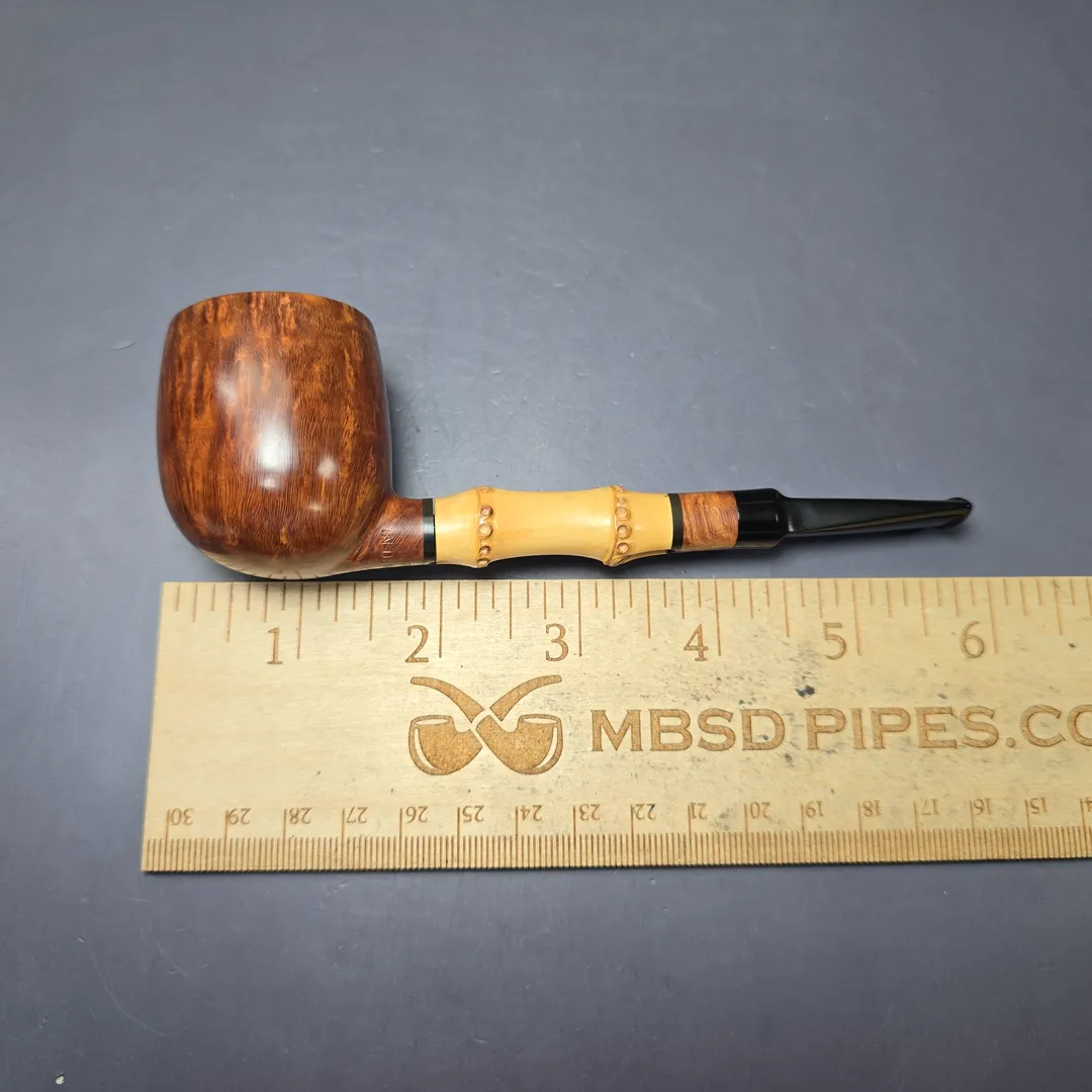 Bjarne Nielsen Signature Grade (C) Smooth Pot w/ Bamboo Estate Briar Pipe, Unsmoked - Image 13