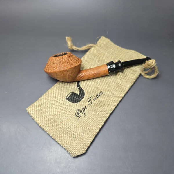 Pipe Tristan Partially Rusticated Rhodesian w/ Durat Estate Briar Pipe, French Estates - Image 13