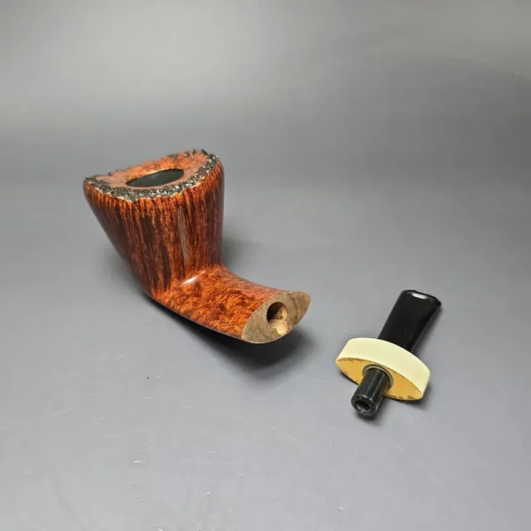 Wandi Riyadi Smooth Wide Shank Dublin w/ Ivorite Handmade Briar Pipe, New - Image 13