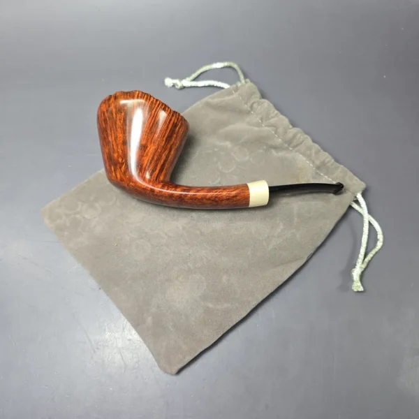 Wandi Riyadi Smooth Wide Shank Dublin w/ Ivorite Handmade Briar Pipe, New - Image 14