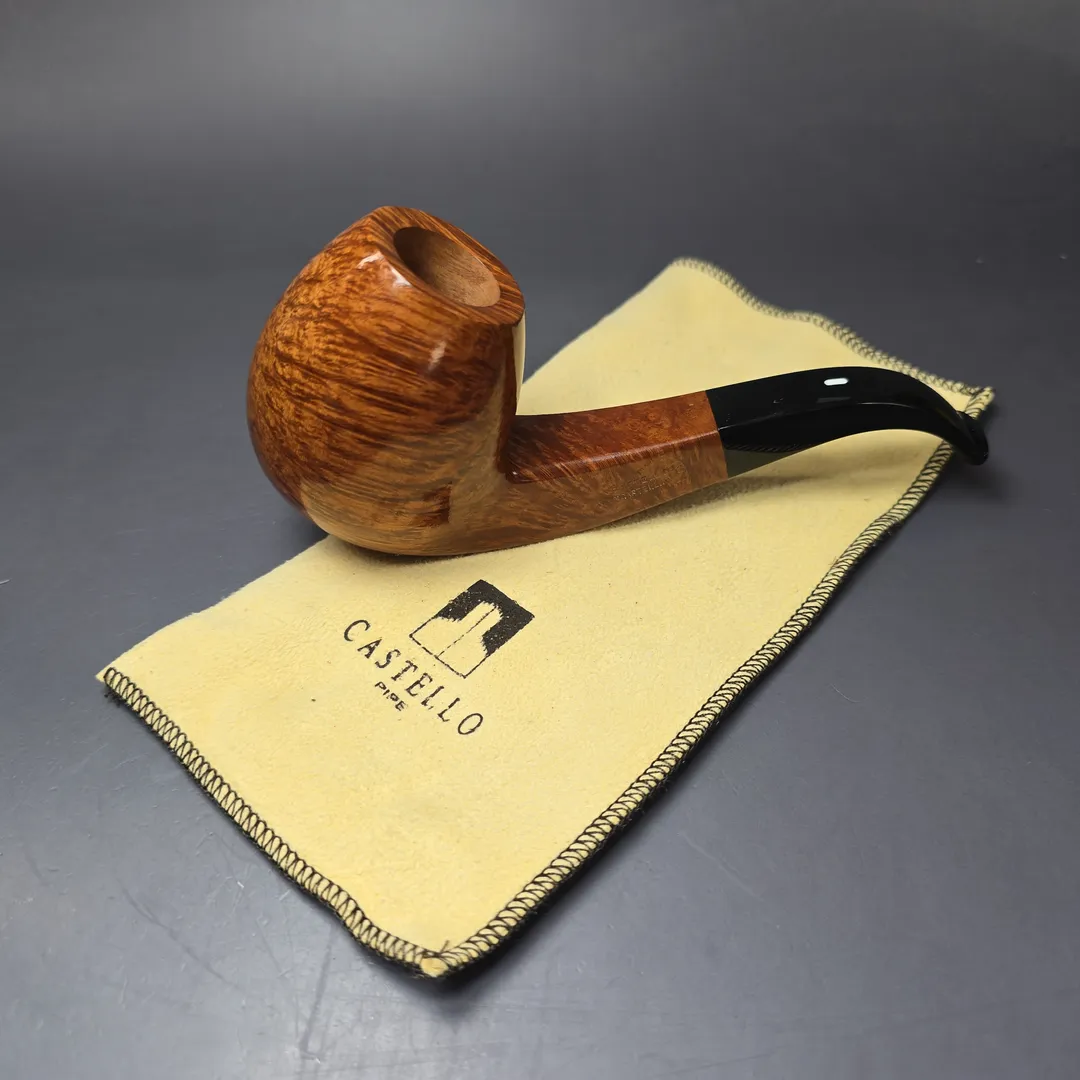 Castello "Castello" G Large Smooth Panel Shank Egg Estate Briar Pipe, Unsmoked - Image 14