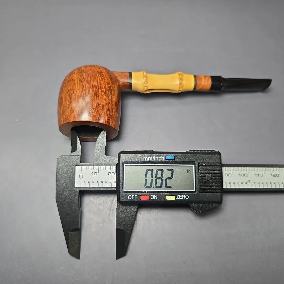 Bjarne Nielsen Signature Grade (C) Smooth Pot w/ Bamboo Estate Briar Pipe, Unsmoked - Image 14