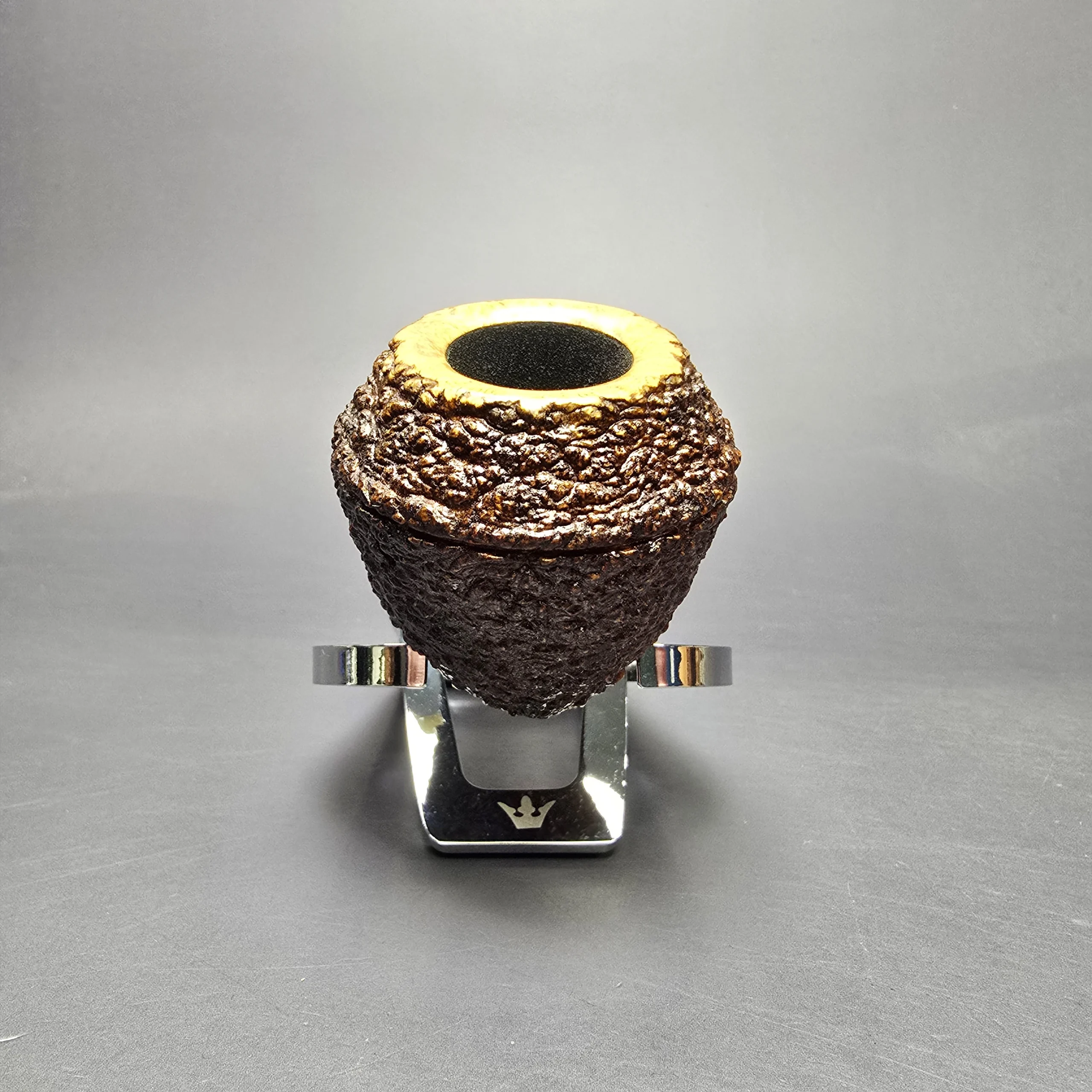 Walt Cannoy Cardinal House Munn Rusticated Bulldog Handmade Briar Pipe, New - Image 3