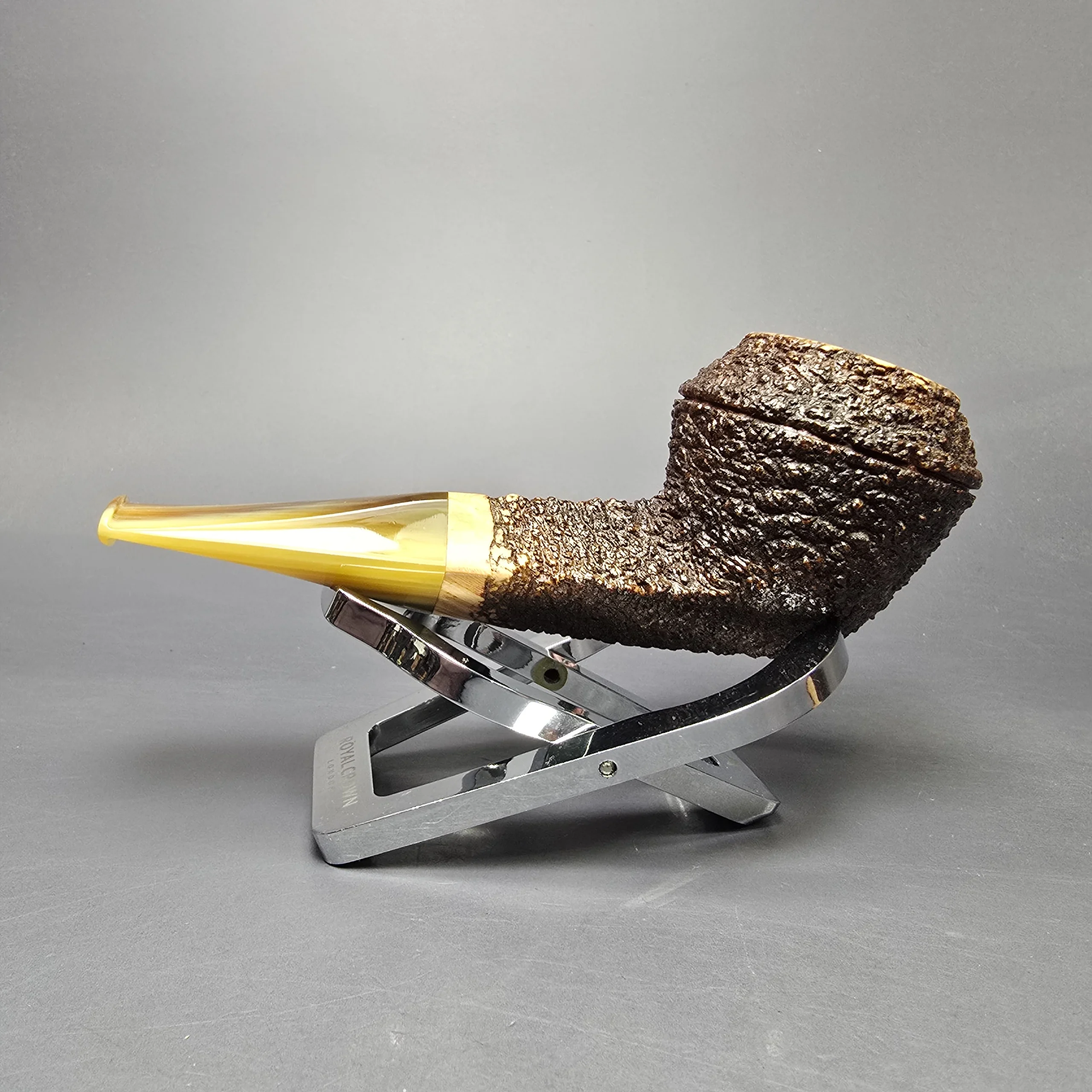 Walt Cannoy Cardinal House Munn Rusticated Bulldog Handmade Briar Pipe, New - Image 4