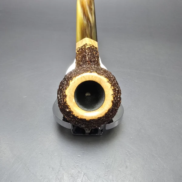 Walt Cannoy Cardinal House Munn Rusticated Bulldog Handmade Briar Pipe, New - Image 6