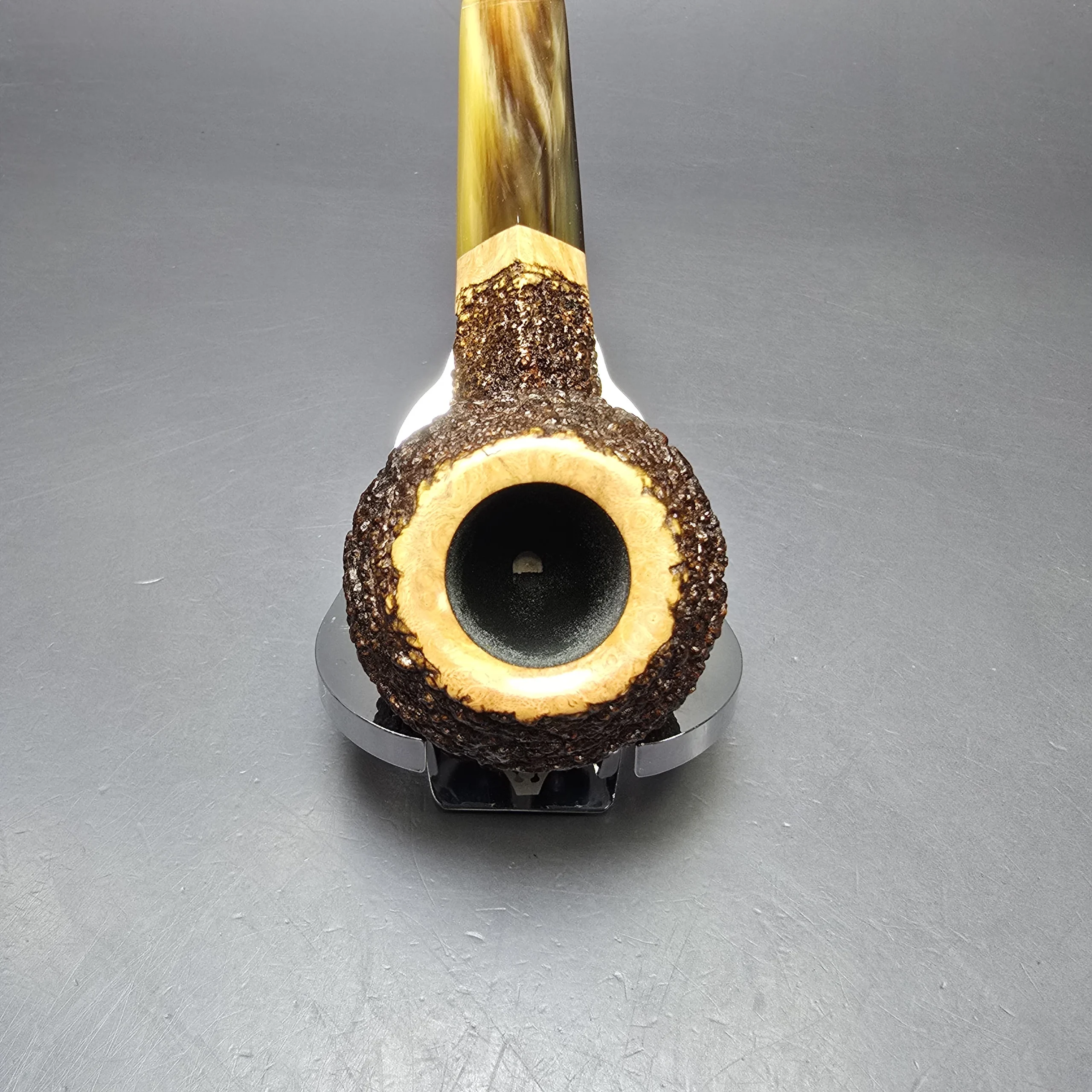 Walt Cannoy Cardinal House Munn Rusticated Bulldog Handmade Briar Pipe, New - Image 6