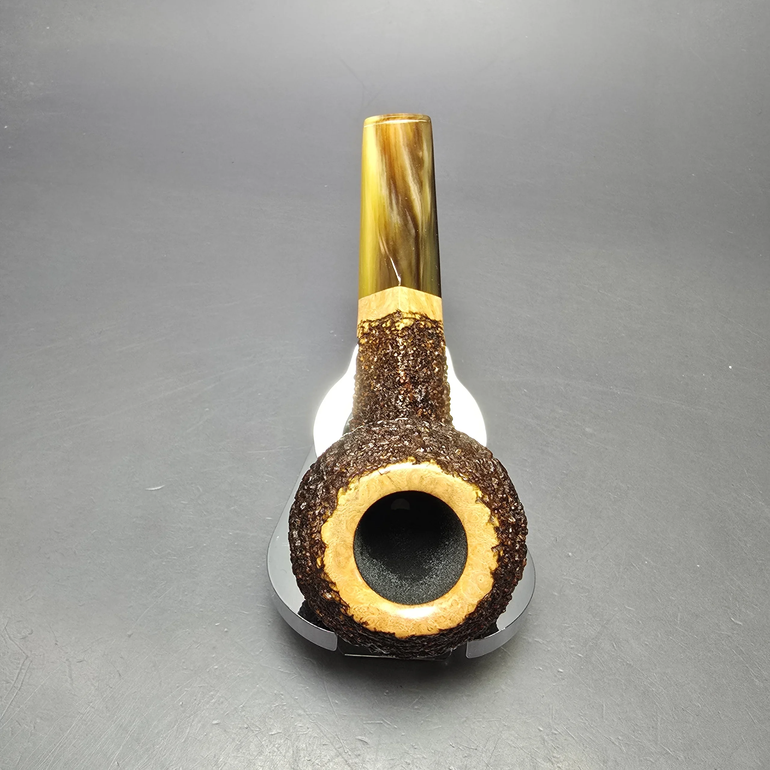 Walt Cannoy Cardinal House Munn Rusticated Bulldog Handmade Briar Pipe, New - Image 7