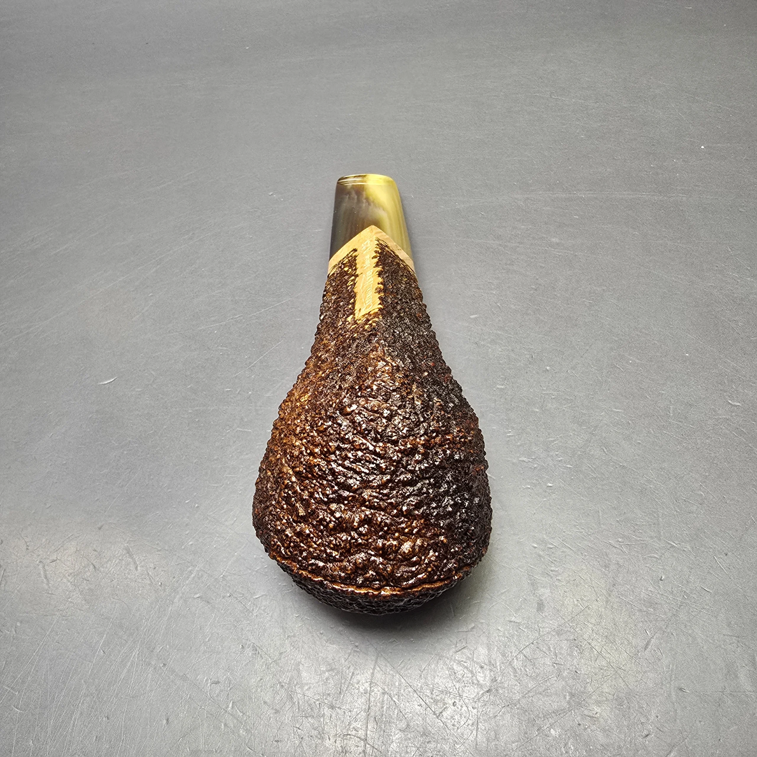 Walt Cannoy Cardinal House Munn Rusticated Bulldog Handmade Briar Pipe, New - Image 8