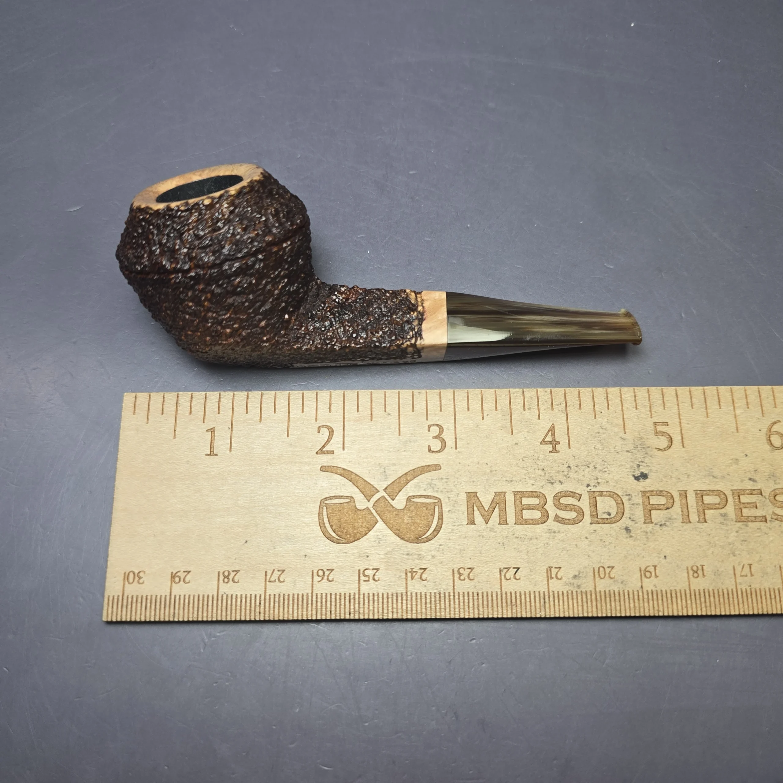 Walt Cannoy Cardinal House Munn Rusticated Bulldog Handmade Briar Pipe, New - Image 10