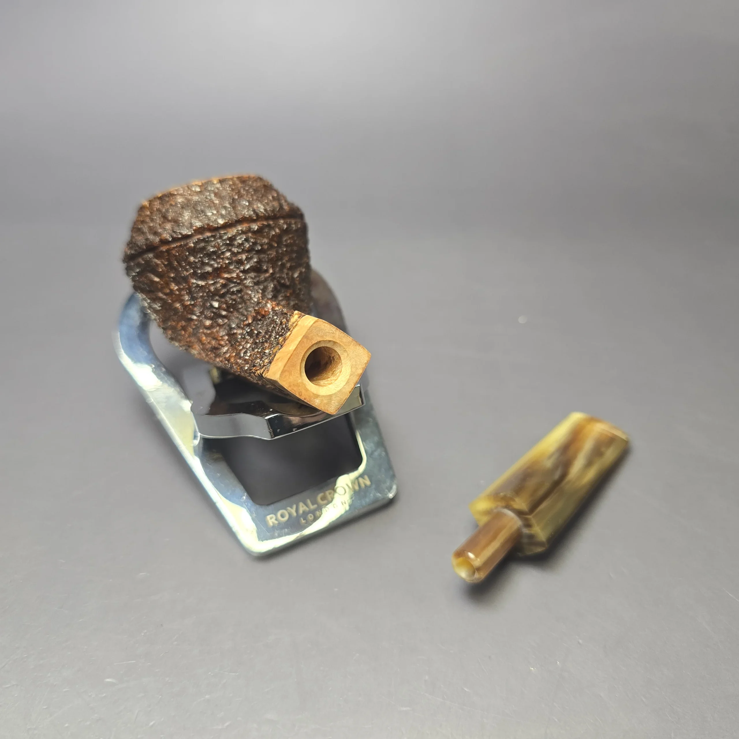 Walt Cannoy Cardinal House Munn Rusticated Bulldog Handmade Briar Pipe, New - Image 12