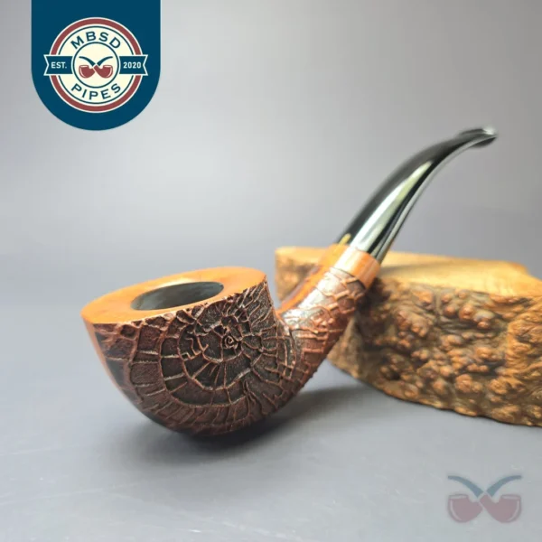 Amorelli Old Root Rusticated Pot Estate Briar Pipe, Unsmoked - Image 2