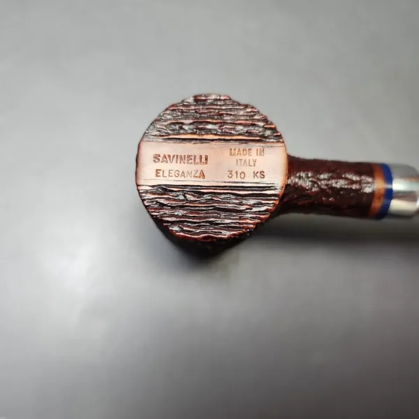 Savinelli Eleganza 310 KS Rusticated Poker Estate Briar Pipe, Unsmoked, 6mm - Image 9