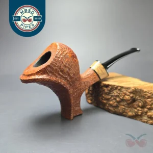 Kent Rasmussen Sandblasted Sphinx Sitter w/ Masur Birch Estate Briar Pipe, Danish Estates