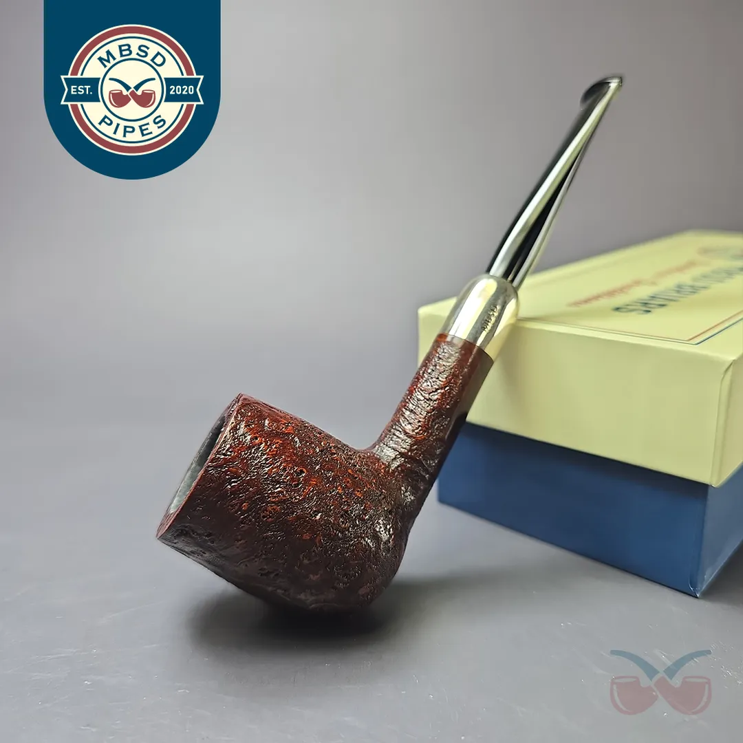 MBSD Briars Timeless Traditions 1 Sandblasted Billiard w/ Silver Handmade Briar Pipe, New
