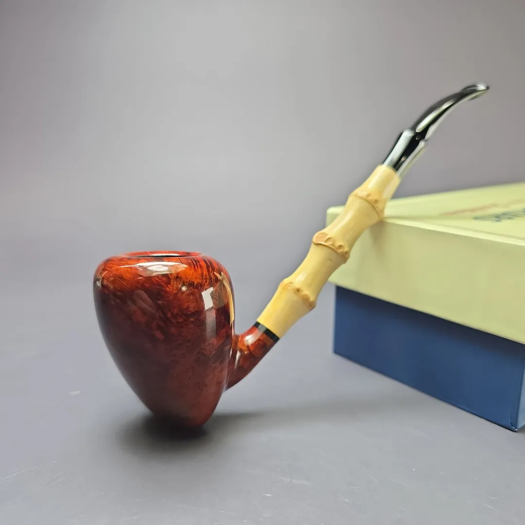 MBSD Briars Modern Masters 1 Smooth Peewit w/ Bamboo Briar Pipe, New - Image 2