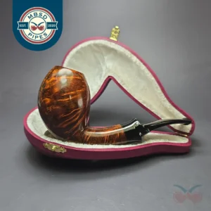 SU Pipes Smooth Asymmetric Egg Handmade Briar Pipe, New