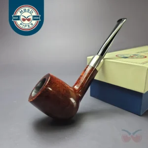 MBSD Briars Timeless Traditions 1 Smooth Billiard w/ Silver Handmade Briar Pipe, New