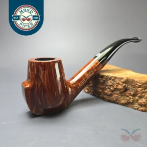 James Upshall A Grade EXL Smooth "Keel" Bent Billiard Estate Briar Pipe, Unsmoked