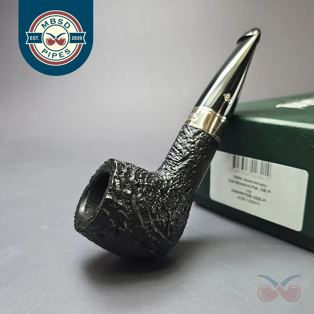 Peterson 160th Anniversary Pat. OB Sandblasted Billiard Briar Pipe, New
