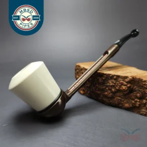 Falcon Extra Dental w/ MBSD Meerschaum Rhodesian Block Meerschaum Bowl Pipe, New
