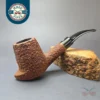James Upshall Bark Rusticated Cup and Saucer Estate Briar Pipe, English Estates