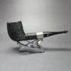 Peterson Deluxe Classic PSB 106 Sandblasted Billiard w/ Silver Estate Briar Pipe, Irish Estates - Image 2