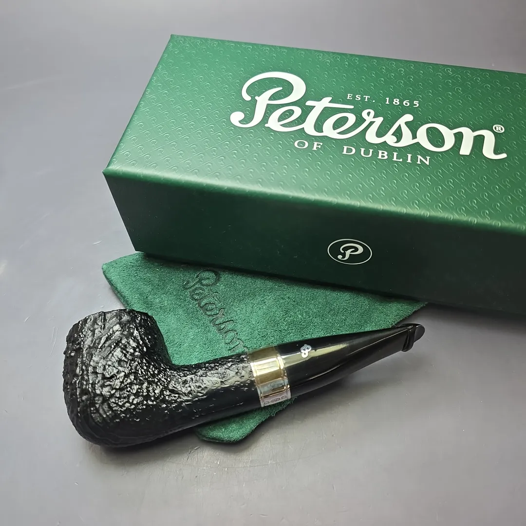 Peterson 160th Anniversary Pat. OB Sandblasted Billiard Briar Pipe, New - Image 2