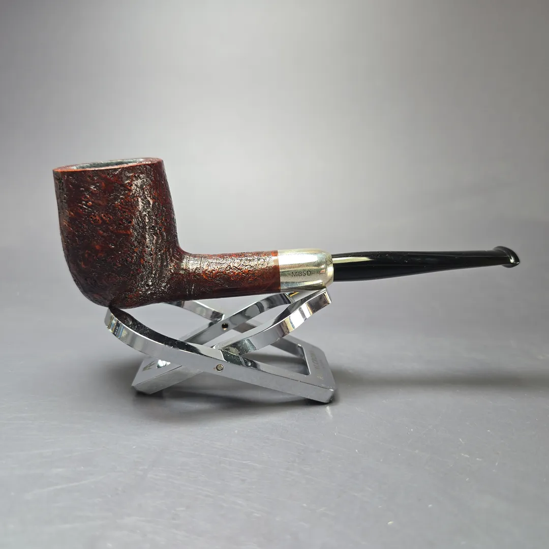 MBSD Briars Timeless Traditions 1 Sandblasted Billiard w/ Silver Handmade Briar Pipe, New - Image 4