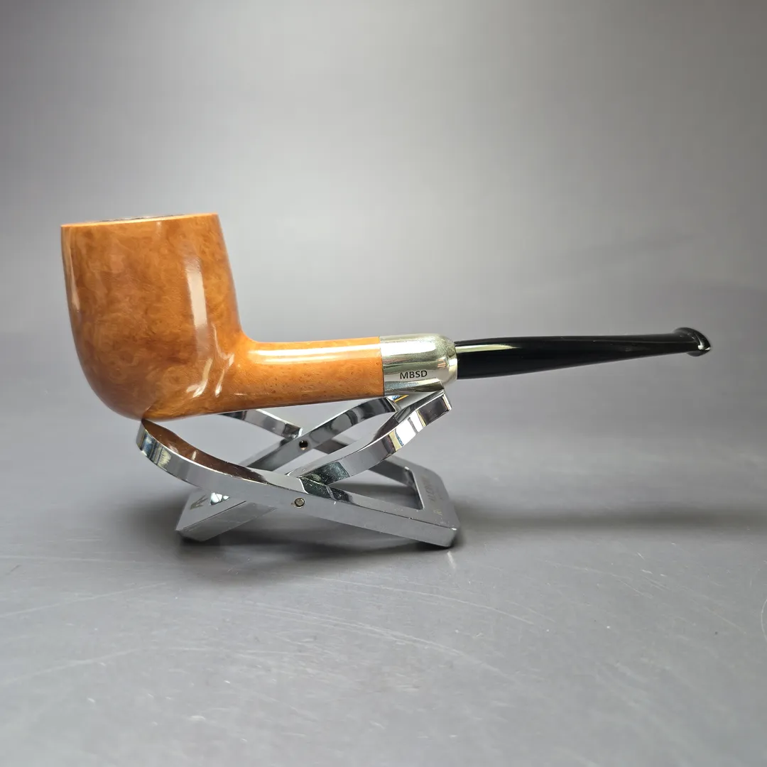 MBSD Briars Timeless Traditions 1 Smooth Billiard w/ Silver Handmade Briar Pipe, New - Image 3