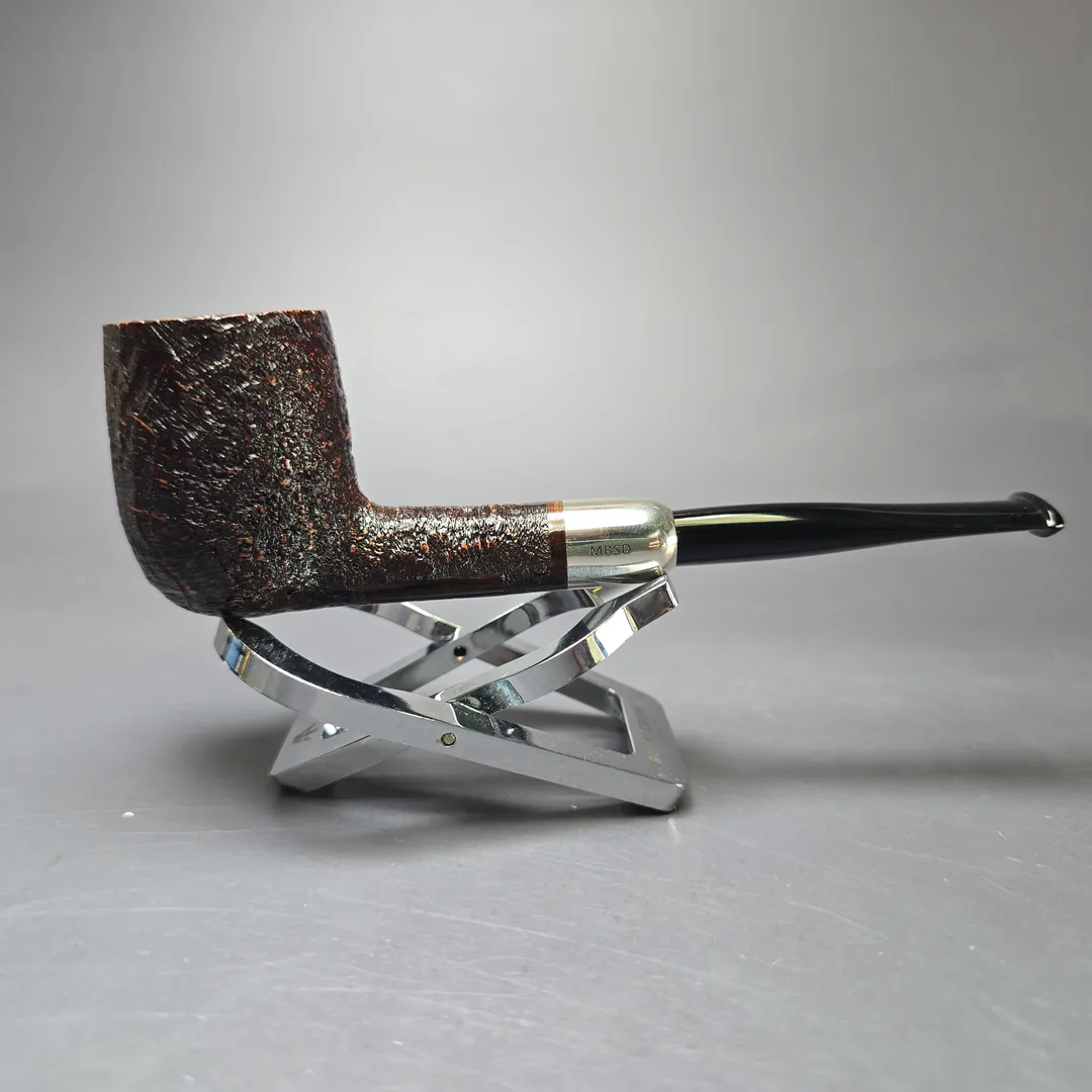 MBSD Briars Timeless Traditions 1 Sandblasted Billiard w/ Silver Handmade Briar Pipe, New - Image 3